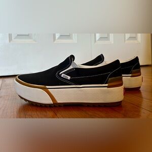 Vans Stacked Black Classic Slip-On Sneakers/Loafers 9.5W 8M